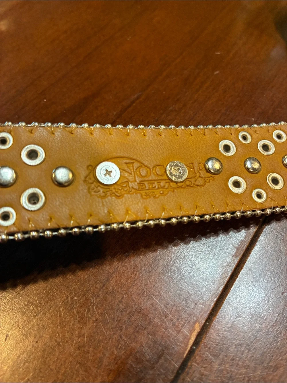 New Girls Size 20 Nocona Pink Studded Leather Belt w/ Horseshoe Crystals (ABBA)